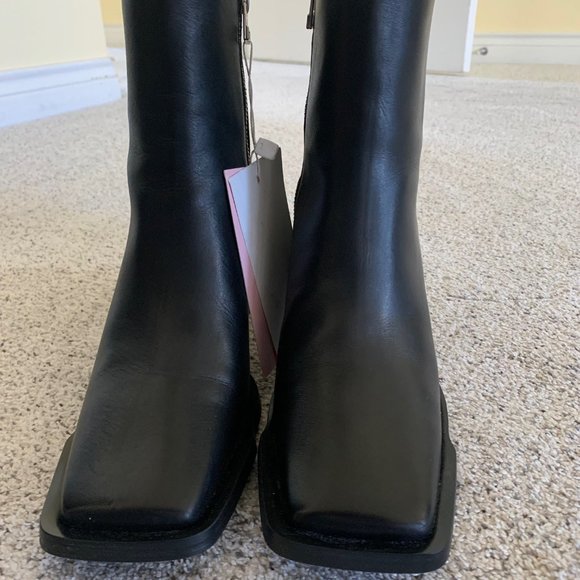 Black Leather Ankle Boot Size 10 (41) - Picture 4 of 7